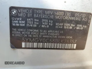 2011 BMW X5 M with VIN 5YMGY0C58BLK26357, listed as a Copart auction lot 71443774 with 116,973 mi miles and Salvage Title. Bid and sale history available at carsss.com. Image 15.