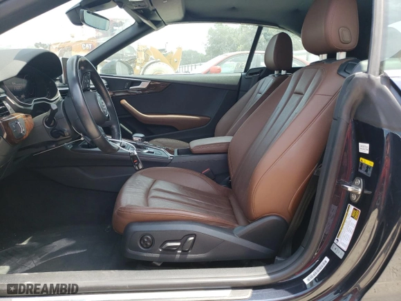 2018 Audi A5 Cabriolet Premium with VIN WAUWNGF51JN015602, listed as a Copart auction lot 57504594 with NaN miles and Salvage Title. Bid and sale history available at carsss.com. Image 7.
