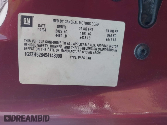 2005 Pontiac G6 GT with VIN 1G2ZH528454148009, listed as a IAAI auction lot 42415436 with 195,408 mi miles and . Bid and sale history available at DreamBid. Image 9.
