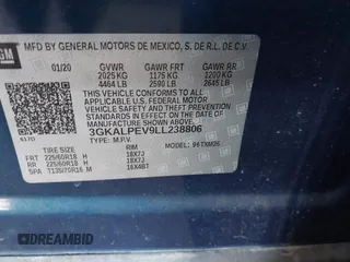 2020 GMC Terrain SLT with VIN 3GKALPEV9LL238806, listed as a IAAI auction lot 42677593 with 49,879 mi miles and . Bid and sale history available at DreamBid. Image 9.
