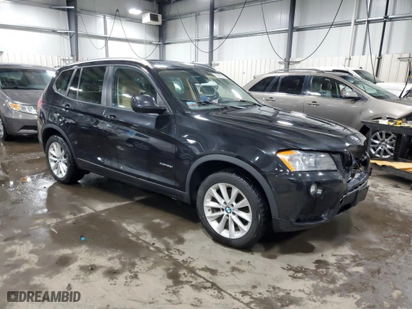 2013 BMW X3 xDrive28i with VIN 5UXWX9C51D0A08830, listed as a Copart auction lot 43343305 with 142,665 mi miles and Salvage Title. Bid and sale history available at carsss.com. Image 4.