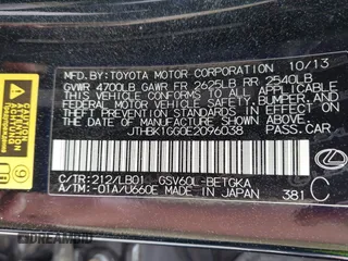 2014 Lexus ES 350 with VIN JTHBK1GG0E2096038, listed as a IAAI auction lot 41924674 with 151,312 mi miles. Bid and sale history available at carsss.com. Image 9.