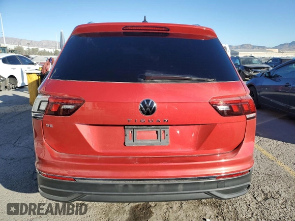 2022 Volkswagen Tiguan SE with VIN 3VV3B7AX9NM033175, listed as a Copart auction lot 88956345 with 39,219 mi miles and Salvage Title. Bid and sale history available at DreamBid. Image 6.