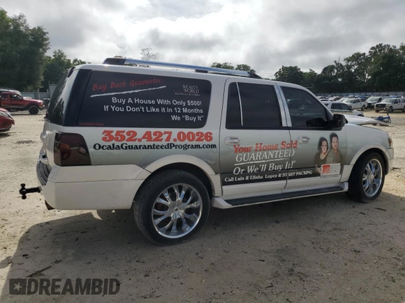 2011 Ford Expedition Max Limited with VIN 1FMJK1K56BEF09895, listed as a Copart auction lot 69820704 with 164,350 mi miles and Salvage title. Bid and sale history available at DreamBid. Image 3.