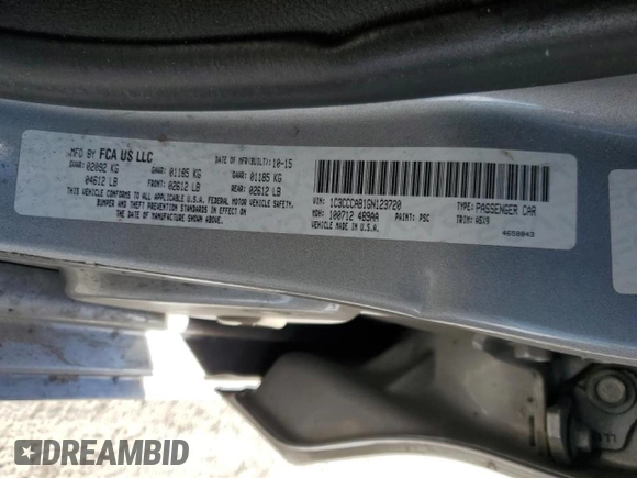 2016 Chrysler 200 Limited with VIN 1C3CCCAB1GN123720, listed as a Copart auction lot 50425195 with 152,890 mi miles and Salvage Title. Bid and sale history available at carsss.com. Image 13.