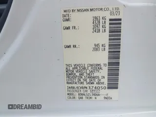 2023 Nissan Altima 2.5 SR with VIN 1N4BL4CV6PN374050, listed as a IAAI auction lot 41613527 with 16,597 mi miles. Bid and sale history available at carsss.com. Image 9.