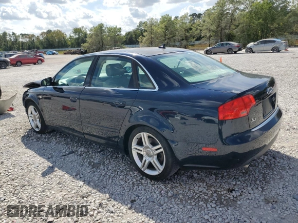 2007 Audi A4 2.0T with VIN WAUAF78E87A014760, listed as a Copart auction lot 76786144 with 121,312 mi miles and Salvage title. Bid and sale history available at DreamBid. Image 2.