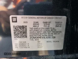 2020 Chevrolet Equinox LS z VIN 2GNAXHEV5L6281329, wystawiony jako Copart lot #54874795 z przebiegiem 63 624 mil mil oraz Szkoda całkowita • Salvage title. Historia ofert i sprzedaży dostępna na DreamBid. Obrazek 13.