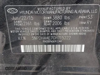 2016 Hyundai Elantra SE with VIN 5NPDH4AE7GH715222, listed as a IAAI auction lot 41847594 with 100,791 mi miles and . Bid and sale history available at DreamBid. Image 9.