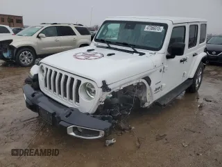 2021 Jeep Wrangler Unlimited Sahara z VIN 1C4HJXEG3MW787804, wystawiony jako Copart lot #47386515 z przebiegiem 45 664 mil mil oraz Szkoda całkowita • Salvage title. Historia ofert i sprzedaży dostępna na DreamBid. Obrazek 1.