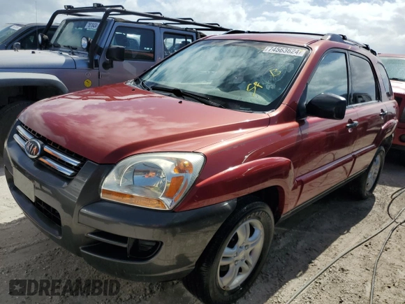 2005 Kia Sportage LX with VIN KNDJF723057131284, listed as a Copart auction lot 74563624 with Not Provided miles and Non Repairable. Bid and sale history available at carsss.com. Image 1.