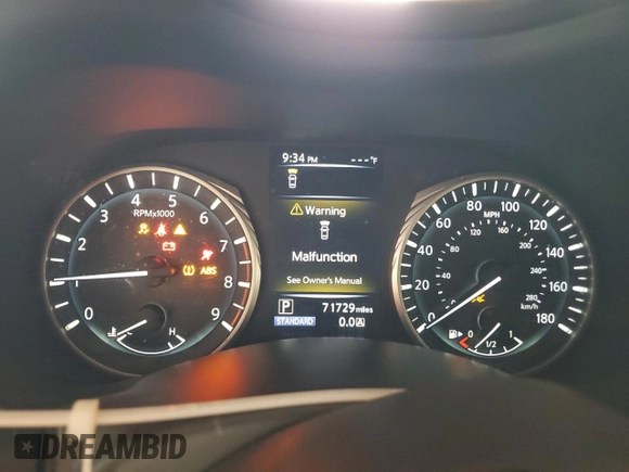 2019 Infiniti Q50 3.0t LUXE with VIN JN1EV7APXKM513587, listed as a Copart auction lot 77808874 with 71,729 mi miles and Clean Title. Bid and sale history available at carsss.com. Image 9.