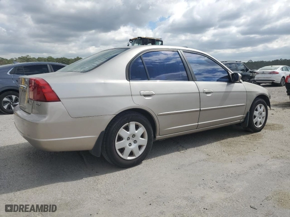 2002 Honda Civic EX with VIN 1HGES26782L002498, listed as a Copart auction lot 48849655 with 243,585 mi miles and Salvage Title. Bid and sale history available at carsss.com. Image 3.