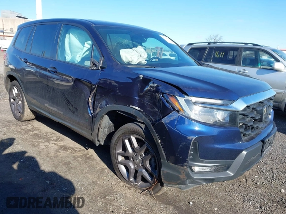 2023 Honda Passport EX-L with VIN 5FNYF8H51PB028045, listed as a IAAI auction lot 41609342 with 52,920 mi miles and . Bid and sale history available at DreamBid. Image 1.
