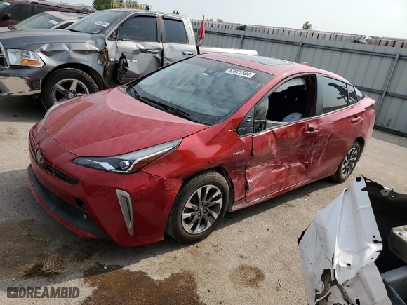 2022 Toyota Prius L Eco with VIN JTDKAMFUXN3169116, listed as a Copart auction lot 63921594 with 47,623 mi miles and Salvage Title. Bid and sale history available at carsss.com. Image 1.