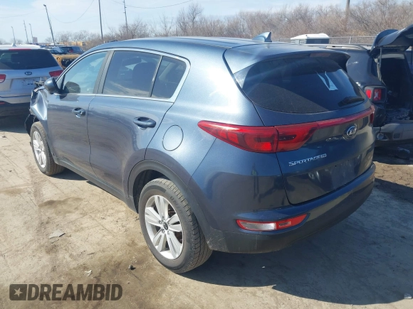 2018 Kia Sportage LX with VIN KNDPM3AC1J7453713, listed as a IAAI auction lot 41677259 with 165,792 mi miles and . Bid and sale history available at carsss.com. Image 3.