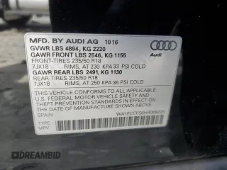 2017 Audi Q3 Premium z VIN WA1ECCFS6HR008225, wystawiony jako Copart lot #49526935 z przebiegiem 61 250 mil mil oraz Szkody całkowita. Historia ofert i sprzedaży dostępna na DreamBid. Obrazek 15.