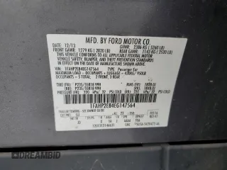 2014 Ford Taurus SEL with VIN 1FAHP2E84EG147564, listed as a Copart auction lot 52982725 with 65,871 mi miles and Salvage Title. Bid and sale history available at carsss.com. Image 14.