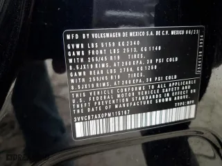 2023 Volkswagen Tiguan SE R-Line Black with VIN 3VVCB7AX0PM115167, listed as a Copart auction lot 48349595 with 36,962 mi miles and Salvage Title. Bid and sale history available at carsss.com. Image 14.