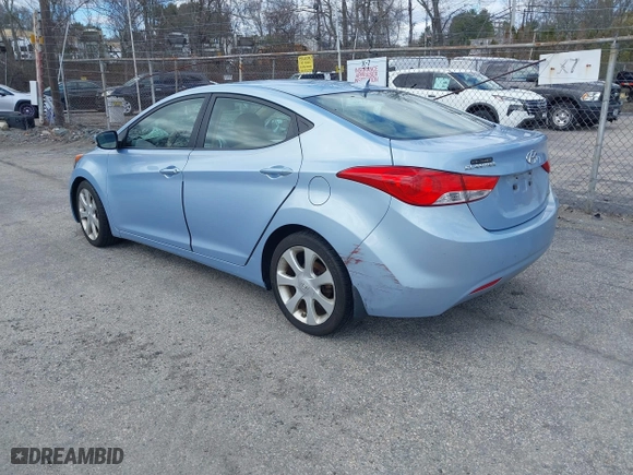 2012 Hyundai Elantra GLS with VIN KMHDH4AEXCU312055, listed as a IAAI auction lot 42063622 with 125,710 mi miles. Bid and sale history available at carsss.com. Image 3.