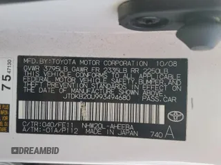 2009 Toyota Prius with VIN JTDKB20U993494680, listed as a Copart auction lot 56246625 with 166,002 mi miles and Clean Title. Bid and sale history available at DreamBid. Image 12.