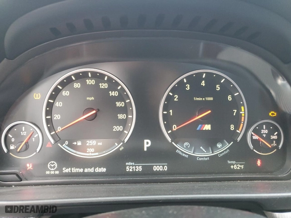 2016 BMW M5 with VIN WBSFV9C56GD595472, listed as a Copart auction lot 78139613 with 52,135 mi miles. Bid and sale history available at carsss.com. Image 9.