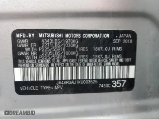 2019 Mitsubishi Outlander Sport ES 2.0 with VIN JA4AR3AU1KU003525, listed as a Copart auction lot 52702335 with 121,170 mi miles and Salvage Title. Bid and sale history available at carsss.com. Image 14.