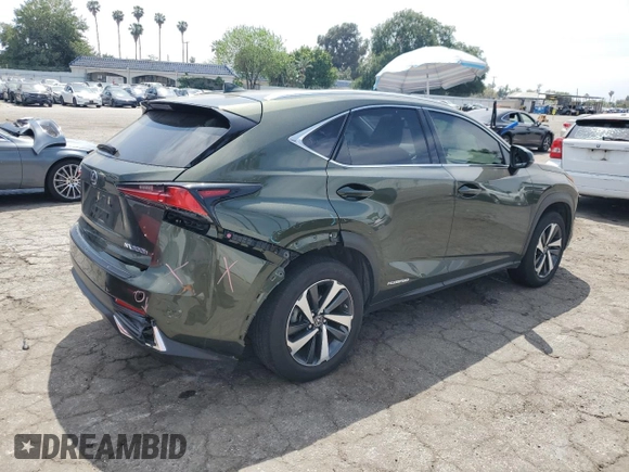 2021 Lexus NX 300h with VIN JTJGJRDZ7M2155967, listed as a Copart auction lot 52143315 with 22,830 mi miles and Salvage Title. Bid and sale history available at DreamBid. Image 3.