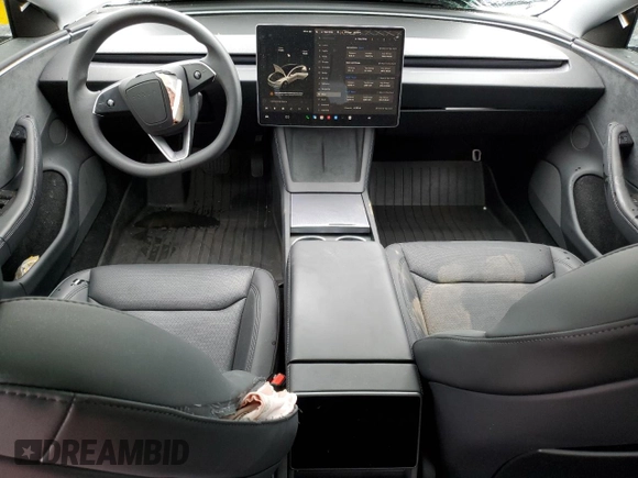 2025 Tesla Model 3 Long Range with VIN 5YJ3E1EB7SF928813, listed as a Copart auction lot 58837915 with 4,278 mi miles and Salvage title. Bid and sale history available at DreamBid. Image 8.