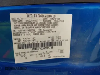 2010 Ford Focus SE with VIN 1FAHP3FNXAW265788, listed as a IAAI auction lot 42053567 with 161,345 mi miles. Bid and sale history available at carsss.com. Image 9.