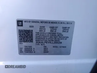 2020 GMC Terrain SLT with VIN 3GKALPEV0LL255154, listed as a Copart auction lot 48164615 with 71,118 mi miles and Salvage Title. Bid and sale history available at carsss.com. Image 15.