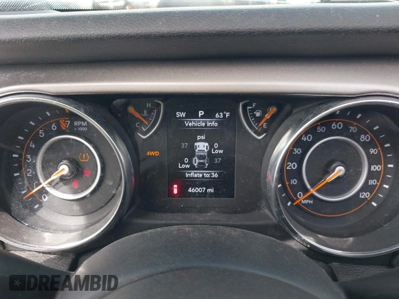 2019 Jeep Wrangler Sport S z VIN 1C4GJXAG4KW652569, wystawiony jako IAAI lot #42116457 z przebiegiem 46 007 mil mil oraz . Historia ofert i sprzedaży dostępna na DreamBid. Obrazek 7.