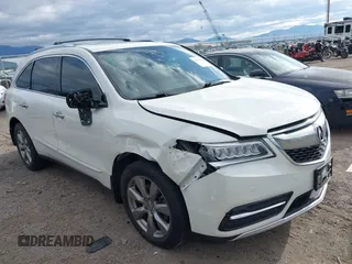 2016 Acura MDX w/Advance with VIN 5FRYD4H91GB034993, listed as a IAAI auction lot 40623678 with 88,027 mi miles. Bid and sale history available at carsss.com. Image 1.