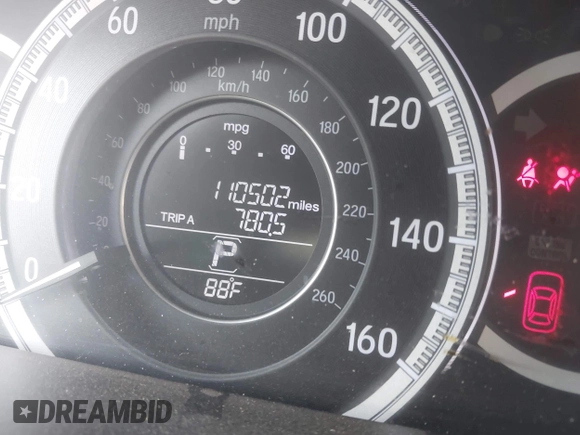 2016 Honda Accord Sedan LX with VIN 1HGCR2F34GA041303, listed as a IAAI auction lot 41947300 with 110,502 mi miles. Bid and sale history available at carsss.com. Image 16.