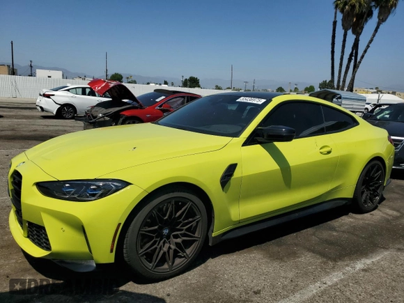 2021 BMW M4 Competition z VIN WBS33AZ03MCH19451, wystawiony jako Copart lot #55436975 z przebiegiem 41 595 mil mil oraz Szkoda całkowita • Salvage title. Historia ofert i sprzedaży dostępna na DreamBid. Obrazek 1.