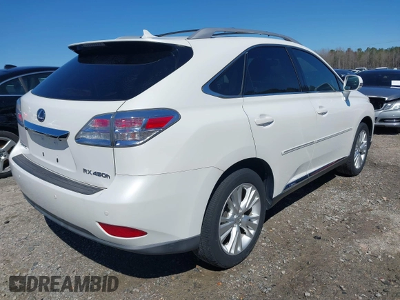 2010 Lexus RX 450h with VIN JTJBC1BA0A2026919, listed as a IAAI auction lot 41816077 with 117,577 mi miles and . Bid and sale history available at DreamBid. Image 4.