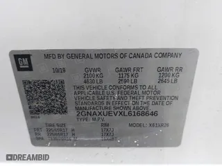 2020 Chevrolet Equinox LT with VIN 2GNAXUEVXL6168646, listed as a IAAI auction lot 41941475 with 131,800 mi miles. Bid and sale history available at carsss.com. Image 9.
