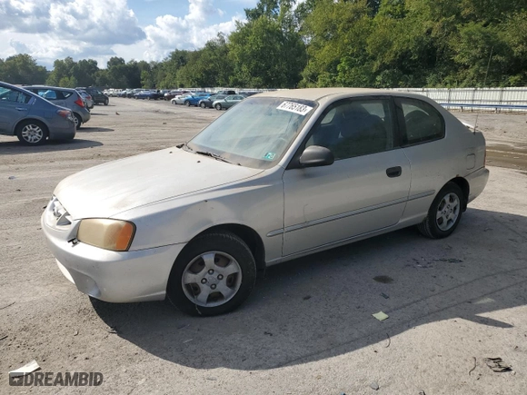 2002 Hyundai Accent GL with VIN KMHCG35C62U170660, listed as a Copart auction lot 49396344 with 145,942 mi miles and Salvage Title. Bid and sale history available at carsss.com. Image 1.
