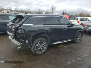 2023 Infiniti QX60 Sensory with VIN 5N1DL1GSXPC353226, listed as a Copart auction lot 44150355 with 17,125 mi miles and Salvage title. Bid and sale history available at DreamBid. Image 3.