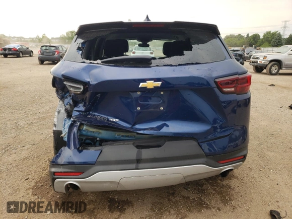 2023 Chevrolet Blazer LT with VIN 3GNKBHR4XPS101368, listed as a Copart auction lot 58520625 with 22,155 mi miles and Salvage title. Bid and sale history available at DreamBid. Image 6.