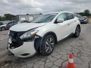 2015 Nissan Murano Platinum z VIN 5N1AZ2MH9FN283026, wystawiony jako Copart lot #55879825 z przebiegiem 134 053 mil mil oraz Szkoda całkowita • Salvage title. Historia ofert i sprzedaży dostępna na DreamBid. Obrazek 1.