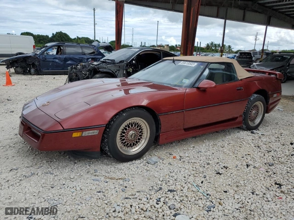 1987 Chevrolet Corvette with VIN 1G1YY3187H5104641, listed as a Copart auction lot 69618503 with 72,045 mi miles and Salvage Title. Bid and sale history available at carsss.com. Image 1.