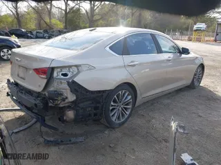 2015 Hyundai Genesis 3.8L with VIN KMHGN4JE6FU080466, listed as a IAAI auction lot 41848723 with 130,740 mi miles. Bid and sale history available at carsss.com. Image 4.