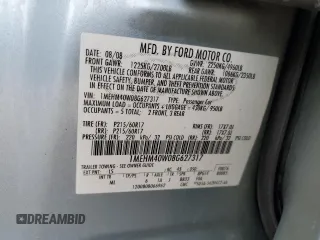 2008 Mercury Sable with VIN 1MEHM40W08G627317, listed as a Copart auction lot 45361995 with 194,506 mi miles and Salvage title. Bid and sale history available at DreamBid. Image 14.