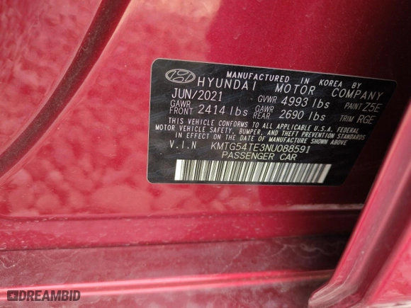 2022 Genesis G70 3.3T with VIN KMTG54TE3NU088591, listed as a Copart auction lot 85343234 with 43,764 mi miles and Salvage Title. Bid and sale history available at carsss.com. Image 12.