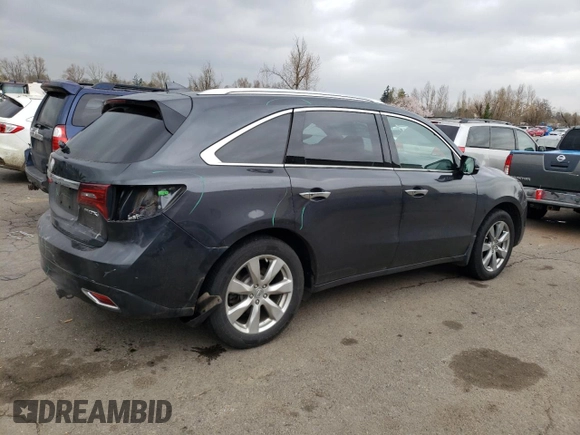 2016 Acura MDX w/Advance with VIN 5FRYD4H97GB041267, listed as a Copart auction lot 48499345 with 74,992 mi miles and Salvage Title. Bid and sale history available at carsss.com. Image 3.