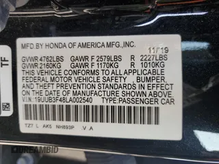 2020 Acura TLX w/Technology Pkg with VIN 19UUB3F48LA002540, listed as a Copart auction lot 48631235 with 70,326 mi miles and Salvage Title. Bid and sale history available at carsss.com. Image 15.
