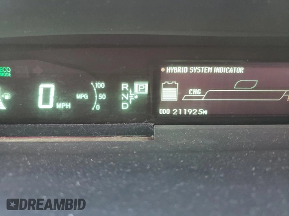 2011 Toyota Prius I with VIN JTDKN3DU7B0281225, listed as a Copart auction lot 53127665 with 211,925 mi miles and Clean Title. Bid and sale history available at DreamBid. Image 9.