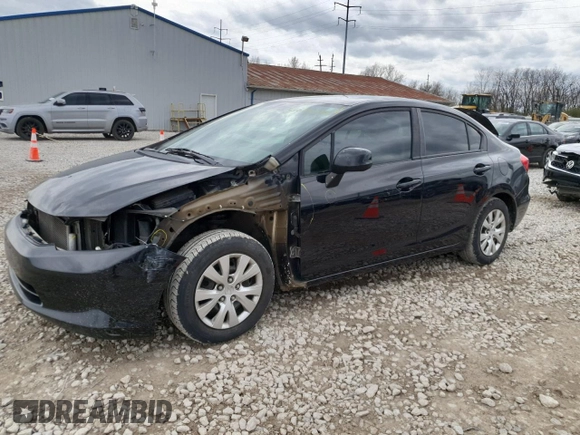 2012 Honda Civic LX with VIN 19XFB2F57CE069900, listed as a Copart auction lot 51695095 with 156,382 mi miles and Salvage Title. Bid and sale history available at DreamBid. Image 1.