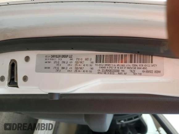 2014 Ram 1500 Tradesman z VIN 3C6JR6AG8EG332268, wystawiony jako Copart lot #52888705 z przebiegiem 245 476 mil mil oraz Szkoda całkowita • Salvage title. Historia ofert i sprzedaży dostępna na DreamBid. Obrazek 12.